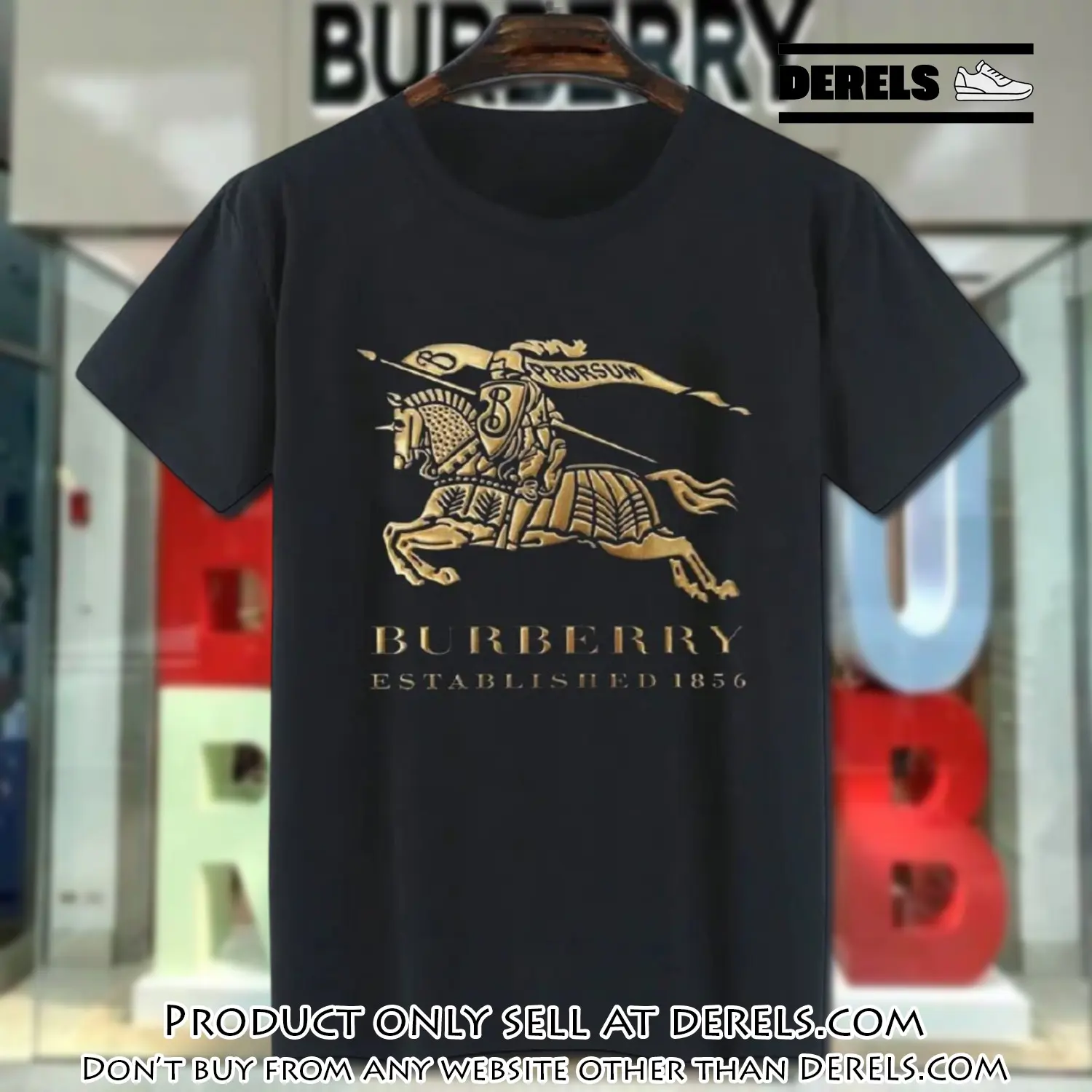Burberry established 1856 black luxury brand unisex tshirt outfit for men women dr2330982